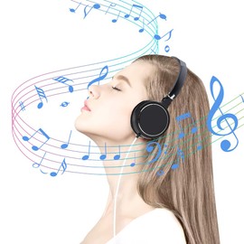 Joyzan Wired Headset, Stereo Headphones Overhead Headset Over Ear Foldable Flat Compact Rotatable Cup Match Smartphones Corded Audio Typing Headphone Headband Walkman Retro Head Phones Case Folding