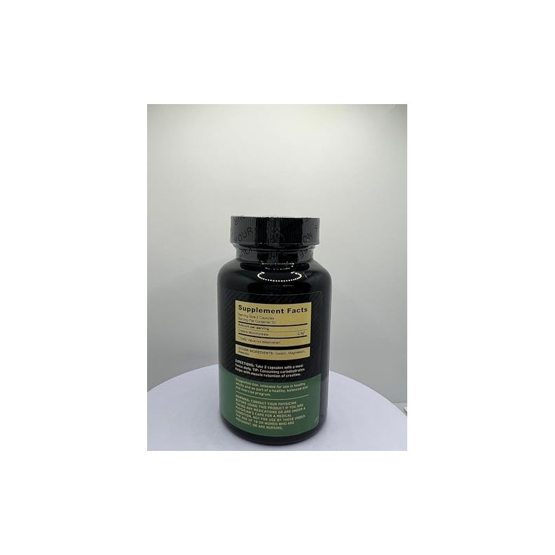 Micronized Creatine Monohydrate Capsules, 2.5g, 60 Count, for Muscle Building