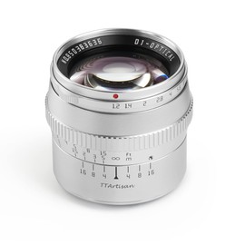 TTArtisan 50mm F1.2 APS-C Manual Focus Large Aperture Fixed Focus Lens Silver for Panasonic/Sigma/Leica L-Mount Cameras T TL TL2 CL FP