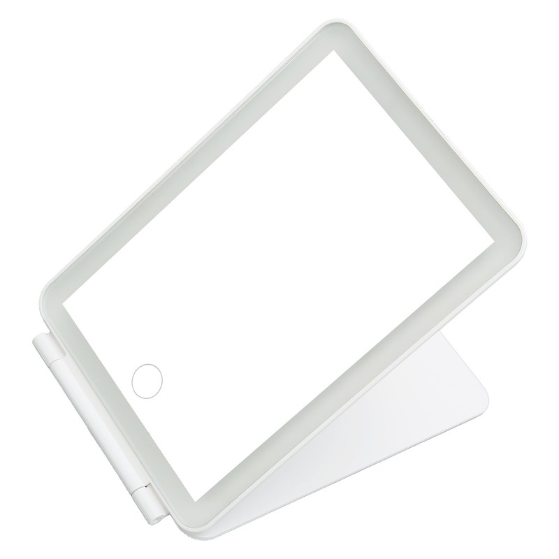 LED Rechargeable Travel Vanity Mirror Folding Portable Lighted Makeup Beauty
