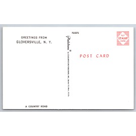 c1960s Greetings From Gloversville New York Country Road Dirt Vintage Postcard