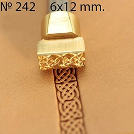 Herramienta de sello de piel para estampación, herramientas de trabajo para tallar, herramientas de artesanía de latón #242