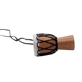 HEALLILY African Drum Necklace Wooden Mini Djembe Percussion Pendant Hand Drum Bongo Instrument Birthday Gift Black Line