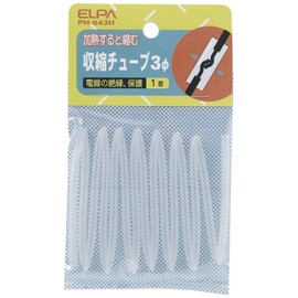 Elpa PH-643H Heat Shrink Tubing, φ 0.1 inch (3 mm), Clear