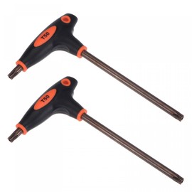 sourcing map T50 Anti Tamper Proof Torx Key T-Handle Dual End Wrench, S2 Steel 2 Pcs