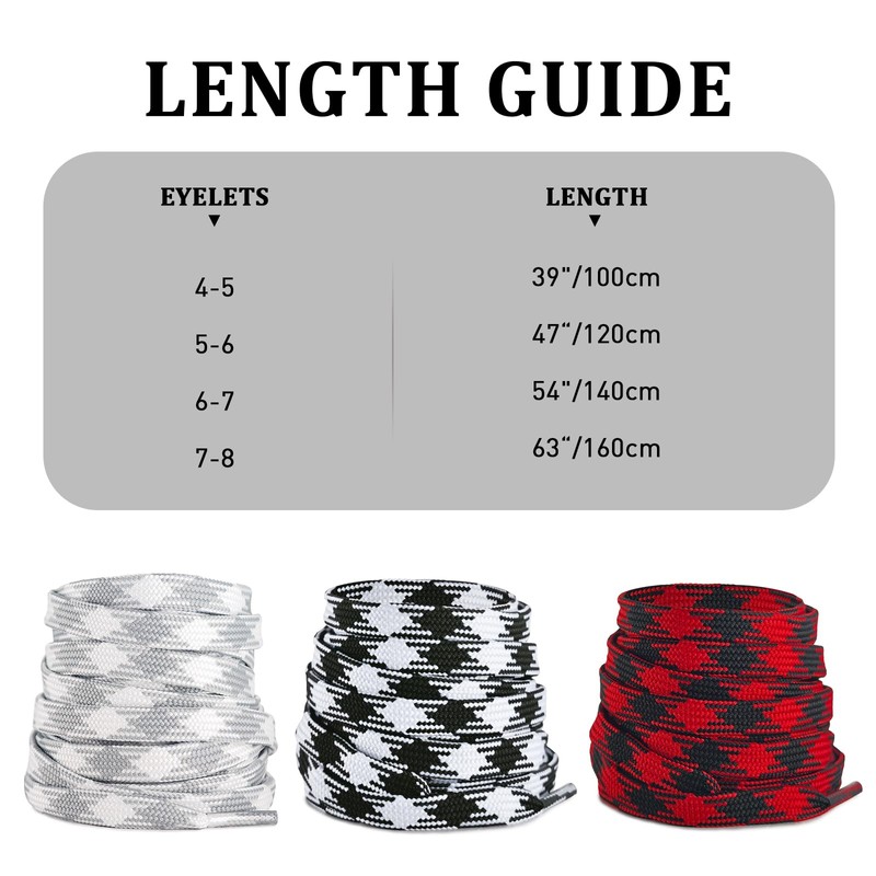 NDTEZUGT Colored Flat Shoe Laces for Sneakers, 5/16"(8MM) Argyle Shoelaces