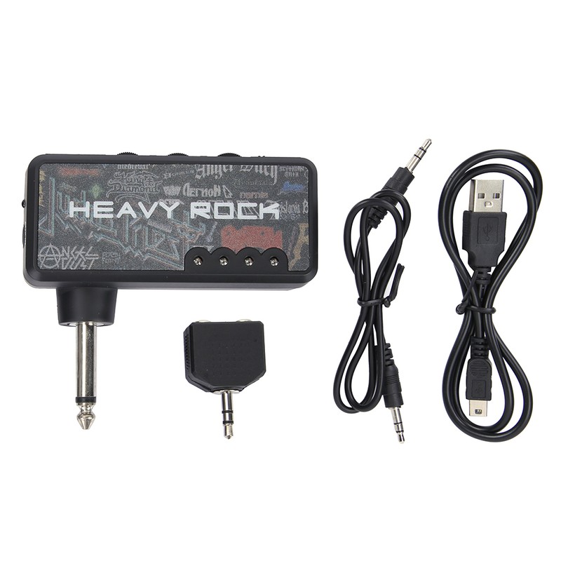 Portable Rechargeable Electric Guitar Plug Mute Headphone Amplifier Accessories