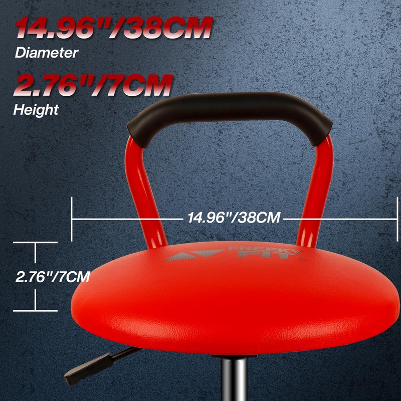 FreekyFit Garage Stool, Adjustable Height Swivel Work Mechanic Shop Stool