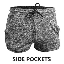 Lehmanlin - Pantalones cortos de culturismo para hombre, 3 pulgadas, entrepierna de entrenamiento, muscular, de secado rápido, Dk08/Gris/Bolsillos, X-Large/3" Inseam