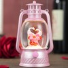 Musical Snow Globes,Lighted with 6H Timer Glitter Pink Valentine's Gifts