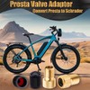 MEAJOO 4PCS Brass Presta Valve Adapter, Convert Presta to Schrader