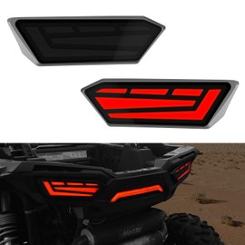 LitMiRaCle LED Tail Lights for Polaris RZR 900 1000 S XP 4 Turbo 2014-2019/ RZR Trail S 900 1000 2020-2023 Accessories, Replace # OEM 2412341, 2412342, Smoke Black, 2PCS
