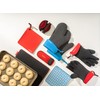Kitchen Grips Set of 2 FLXaPrene Small 5-Finger Glove, Cherry/White