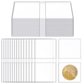 200Pcs Double Pocket Coin Flips 2½" x 2½" Clear Coin Sleeves for Collectors