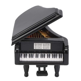 Linde Piano Miniature Piano Musical Instruments Ornaments, Miniature Dollhouse Display Mini Music Wooden Miniature Piano for Home Desktop Ornaments