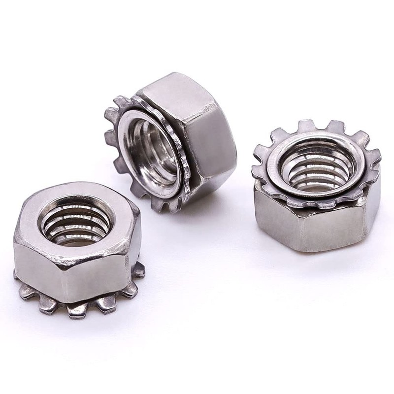 M5-0.8mm K-Lock Nuts, 304 Stainless Steel 18-8, Kep Lock Nuts