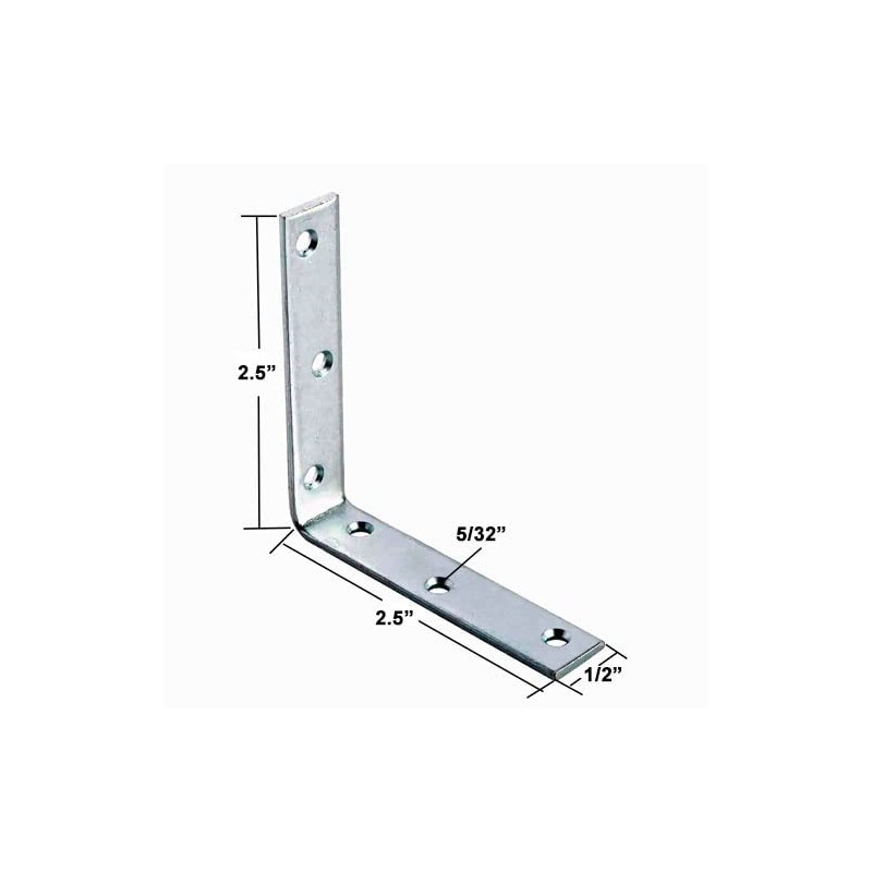 (4 Pack) 2.5" x 2.5" x .5" Zinc Plated Steel