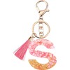 Rohans Pink and Gold Resin Alphabet Initial Letter Keychain, Bag