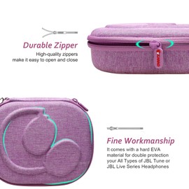 XANAD Purple Case for JBL Live 650BTNC/ 400BT/ 500BT/ 460NC and JBL Tune 500BT/ 510BT/ 520BT/ 560BT/ 570BT/ 660BTNC/ 670BT/ 700BT/ 710BT/ 760NC/ 750BTNC/ T770NC /E45BT Bluetooth Wireless Headphone