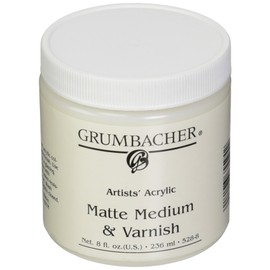 Grumbacher Artists' Acrylic Matte Medium and Varnish , 8 oz. Jar