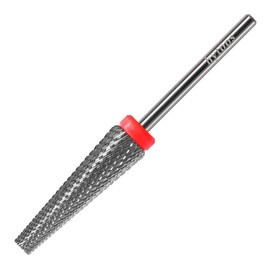 HYTOOS 5 in 1 Nail Drill Bits, 24mm Flat Top Tapered Professional Tungsten Carbide Bit for Gel Polish & Base Removal, Electric File Manicure Drills Accessories Tool,F