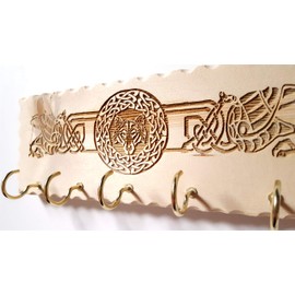 Decorative Celtic Wolf Key Hanger, Wall Mounted Hook Organizer