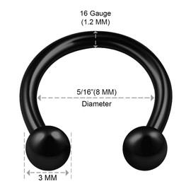 KJM FASHION Horseshoe Earrings Anodised 1.2mm 16g (3)