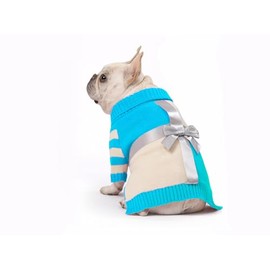 Roseelk Dog Sweater for Medium Dogs - Puppy Gifts Cute Clothes in Cold Weather, Turtleneck Pullover Knitwear Design for Female Male Pet, Doggies, Cat, Kitten Weiner Bulldog Chihuahua(M Green+Beige)