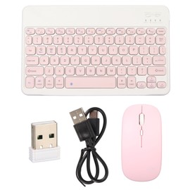 Keyboard and Mouse Combo Wireless Bluetooth Keyboard and Mouse Set Portable Matching Keyboard and Mouse for PC Laptop Pink