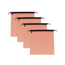 Mytee Products (4 Pack) 18"x18" Safety Flags for Trucks w/Vinyl Welt, Bungee Cords & Hooks - Jersey Mesh Orange Warning Flags for Truck Loads Boat - DOT Compliant Hi Viz Oversized Caution Sign