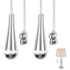 Azushwer 2 Pcs Bathroom Pull Cord Handle Teardrop Chrome Pull