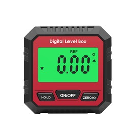 QUMOX Digital Angle Gauge Magnetic Protractor Inclinometer Level Angle Finder Angle Cube Level Box with Magnetic Base and Backlight (Red）