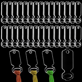 PH PandaHall 50pcs Acrylic Clear Thread Drops, Rectangle Cross Stitch Thread Organizers Embroidery Floss Drop Organizer Thread Bobbins Bulk for DIY Craft Sewing Thread Storage, 2.17x0.78 Inch