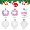 Meleager Christmas Baubles Pink Purple, 12 Pieces Christmas Tree Baubles