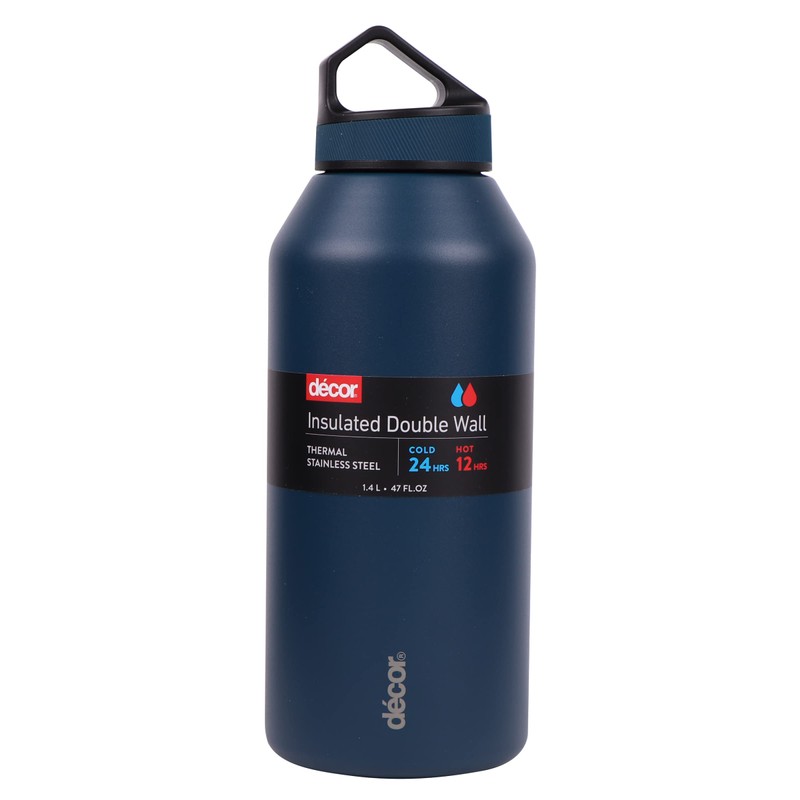 Décor Thermal Double Wall Stainless Steel Bottle, Assorted, 1.4 Litre