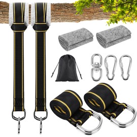 Swing Attachment Tree, Hammock Attachment Swing Suspension Hanging Chair Attachment Set with 2 Carabiners, 1 Rotating Ring, 2 Tree Protection Pads, Storage Bag Holds up to 300 kg (1.5 m)