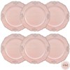 Spsyrine Antique Pink Charger Plates Set of 6, 13" Embossed