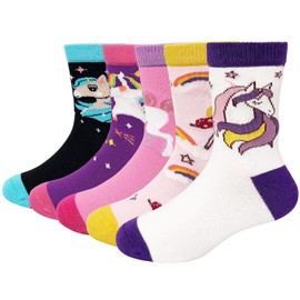 ZAKASA Children's Girls' Socks: Funny Colourful Socks Cotton Animals Stripes Motif Children's Stockings, Horse