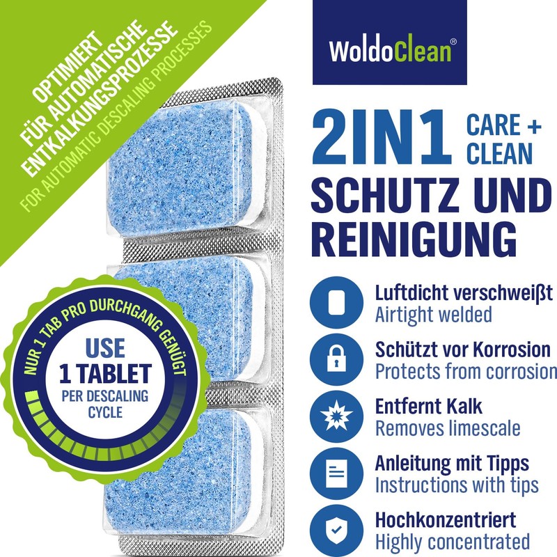 2-in-1 Descaling Tablets for Fully Automatic Coffee Machines 6 x