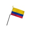 Colombia 4x6in Stick Flag - 1 dozen pack