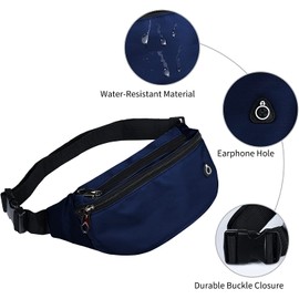 Fanny Pack for Men and Women, Waterproof Sports Waist Pack Bag for Travel Hiking Running Hands-free Wallets, Easy Carry Any Phone