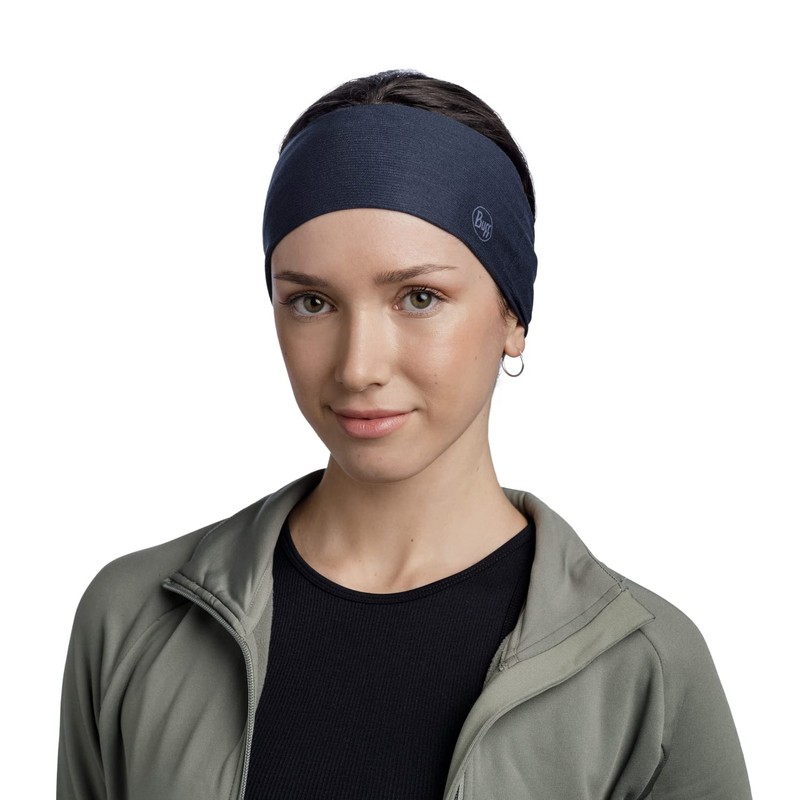 Buff Unisex Adult Solid Night Blue CoolNet UV Wide Headband,
