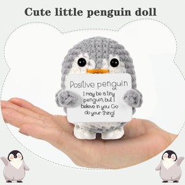 Glowjoy Positive Penguin Geschenk, Pinguin Kuscheltier, Kleines Kuscheltier Glücksbringer, Geduldsfaden Geschenk, für Freunde,Familie,Co-Worker,Geschenke Urlaub,Mutmacher Geschenk