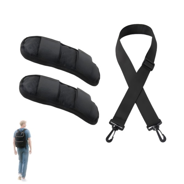 LIUQOBN 3pcs Set Of Black Extra Thick Shoulder Strap Pads,Universal