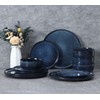 E-far Dinnerware Sets for 4, 12-Piece Stoneware Plates and Bowls