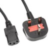 6ft Computer/Monitor Power Cord with Fuse - BS 1363 to