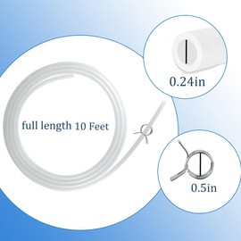 10 Feet Silicone Vacuum Pressure Hose for 20093K Pellet Stove Clear Tubing Hose with 4 Clips