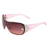 Kleo Greek Key Slim Shield Wrap Around Sunglasses (Pink &