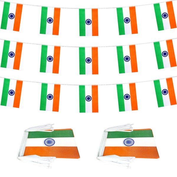 LoveVC 2 Packs 8×12 Inch India Flag Banner String Indian