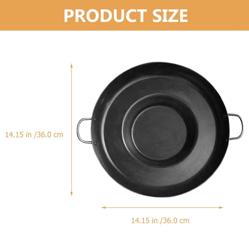 Happyyami Frying Concave Pan Stainless Steel Griddle Concave Discada Disc